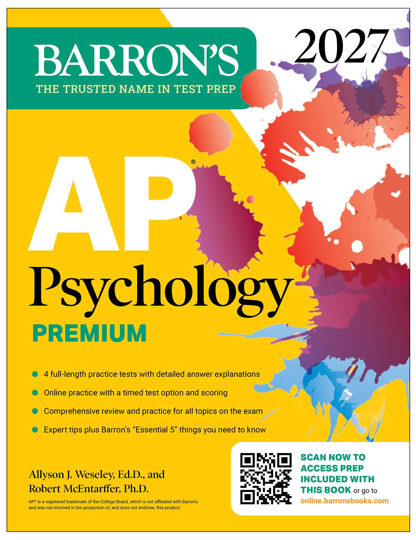 AP Psychology Premium, 2027: Prep Book with 4 Practice Tests + Comprehensive Review + Online Practice
