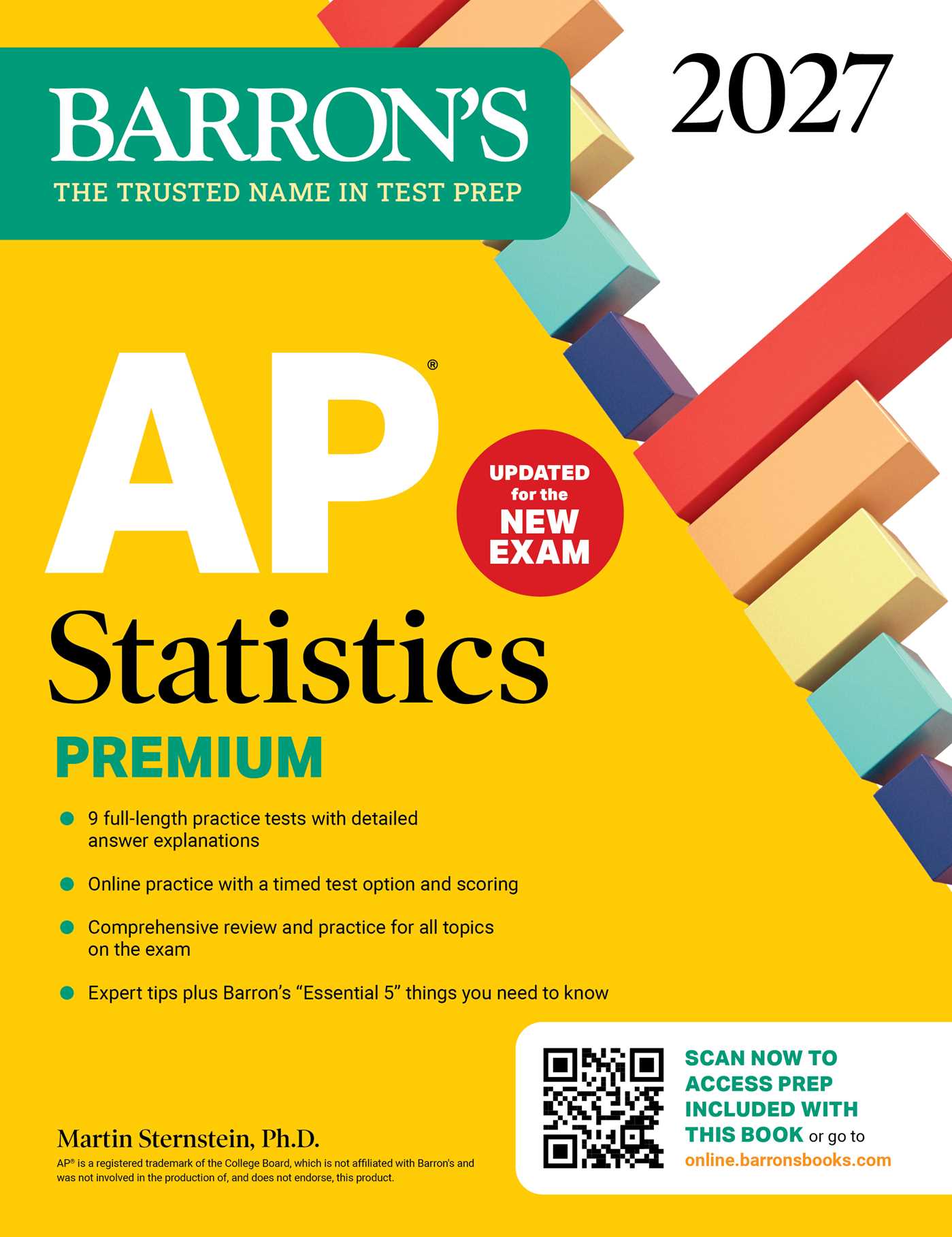 AP Statistics Premium, 2027: 9 Practice Tests + Comprehensive Review + Online Practice