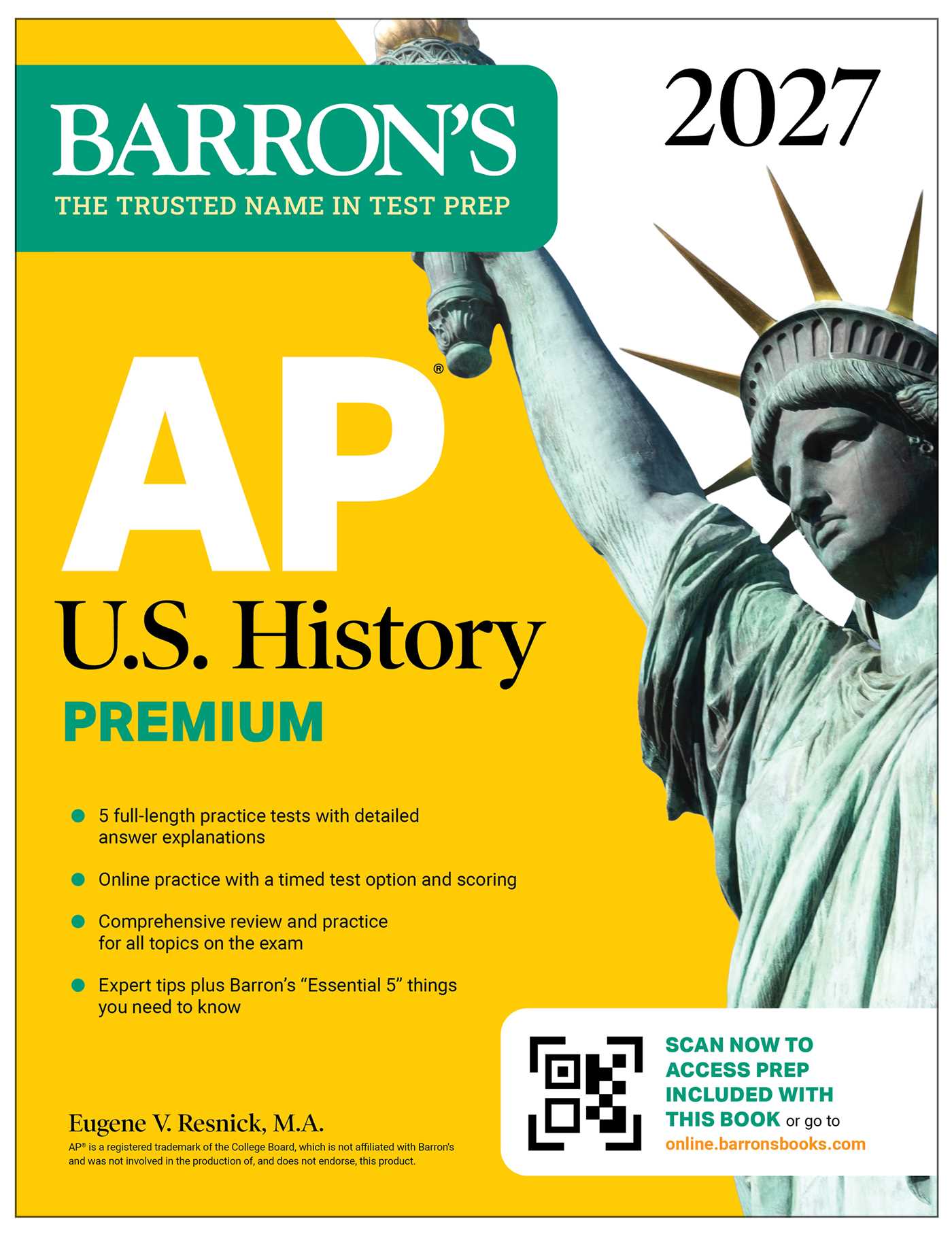 AP U.S. History Premium, 2027: 5 Practice Tests + Comprehensive Review + Online Practice