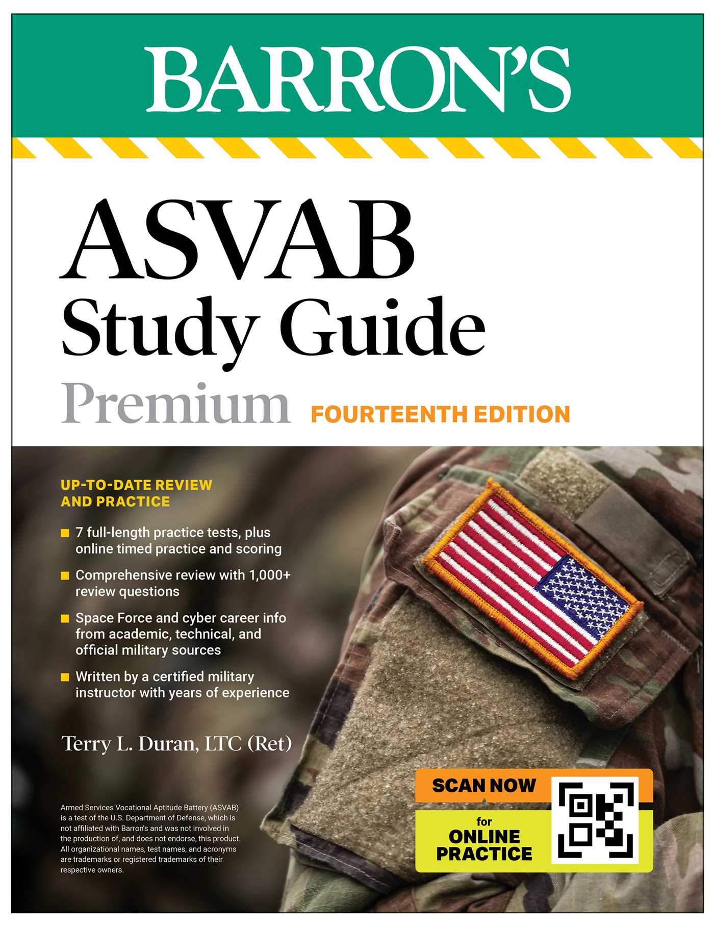 ASVAB Study Guide Premium, Fourteenth: 6 Practice Tests + Comprehensive Review + Online Practice (Barron's Test Prep)
