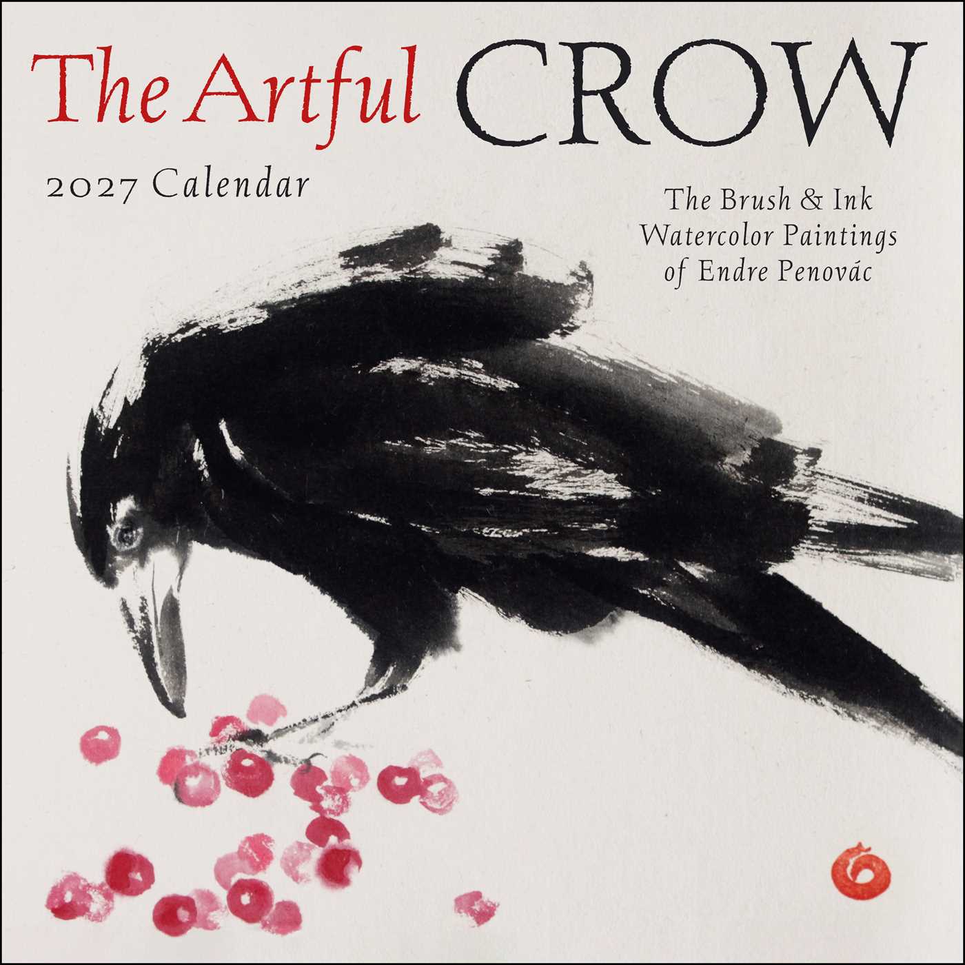 Artful Crow 2027 Wall Calendar: Brush and Ink Watercolor Paintings