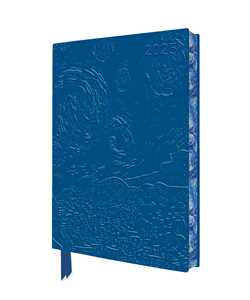Vincent van Gogh: The Starry Night 2025 Artisan Art Vegan Leather Diary Planner - Page to View with Notes